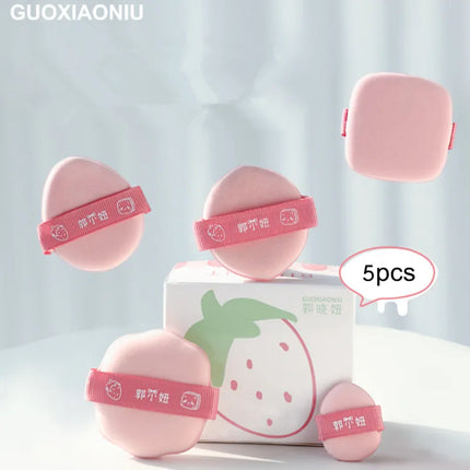 GUOXIAONIU 5 Shapes Powder Foundation Puff Mini Sponge Blending Applicator Details Makeup Puff Tools Wet Dry Dual Use