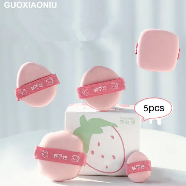 GUOXIAONIU 5 Shapes Powder Foundation Puff Mini Sponge Blending Applicator Details Makeup Puff Tools Wet Dry Dual Use
