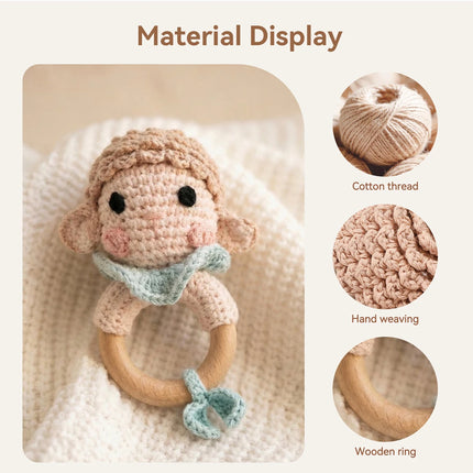 Handmade Crochet Baby Rattle – Soft Bell Toy for Newborn, Palm-Sized, Easy to Carry, Sensory & Parent-Child Interactive Play