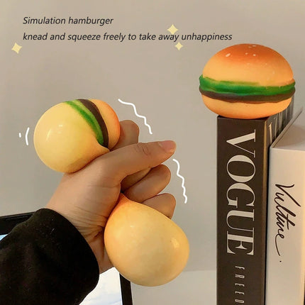 Realistic Hamburger Squishy Toy Soft Elastic Burger Model Freely Squeeze Stretch Portable Stress Relief Artifact For Daily Relax