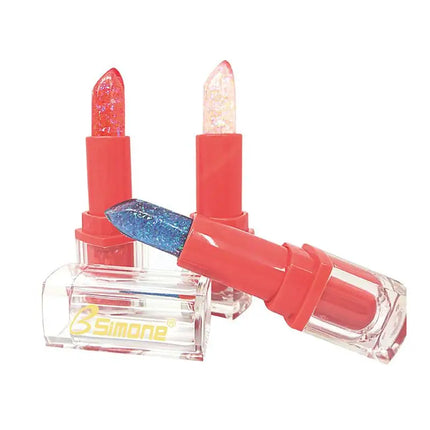 [MP]BSIMONE Glitter Lipstick Lip Balm Color Change Transparent Moisturizing Crystal Jelly Pearlescent Lip Plumper Gloss Cosmetic
