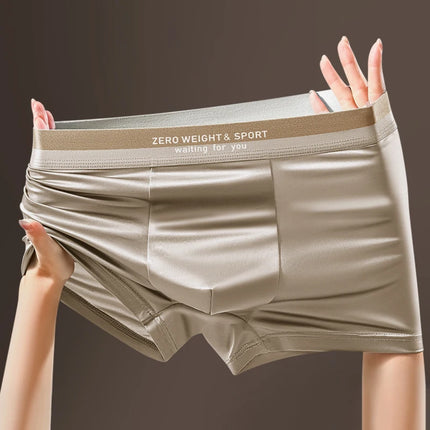 Men's Boxer Shorts Ice Silk Underwear Plus Size Underpants Breathable Sexy Slim Panties Top Quality Lingerie Wholesale