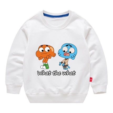 The Amazing World Of Gumball Kids Sweatshirt 100% Cotton O-neck Long Sleeve T-Shirt 3-12Years Kids Cartoon Sports Hoodie