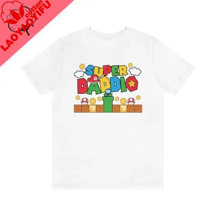 Super Daddio Funny Gamer Dad Father's Day Gift Tshirt 100% Cotton New Fashion Short Sleeve Vintage Classic Streetwear Tee Tops