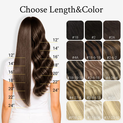 Sunmofavo Invisible Wire Remy Human Hair Extensions Brown Ombre Straight Seamless Fish Line Daily Wear Volume Boost Soft Silky