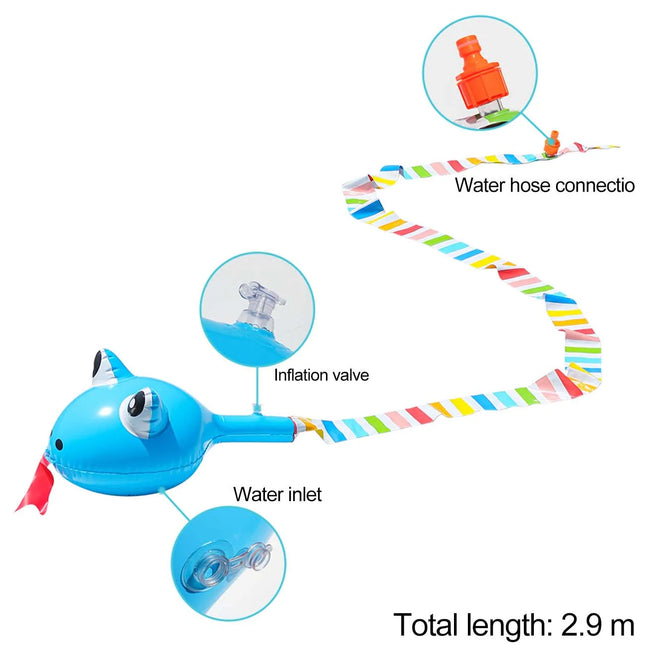 2.9M Snake Water Sprinkler Toy, Outdoor Garden Hose Sprayer, Summer Lawn Splash Pad Backyard Water Game