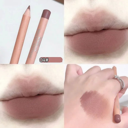 Rose Pink Lip Liner Matte Long Lasting Natural Lipliner Pencil Wooden Pole Nude Brown Lip Liner Lipstick Lips Contour Makeup