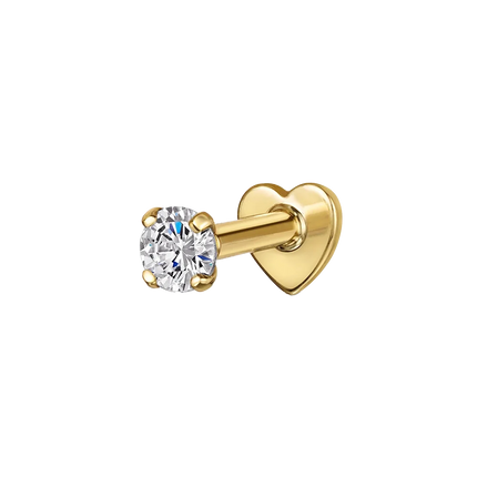 CANNER 1PC 925 Sterling Silver Crown Horse Eye Zircon Heart Flat Head Cartilage Piercing Stud Earring For Women Claasic Earring
