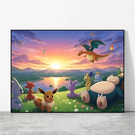 Anime Pokemon Pikachu Mewtwo Poster Canvas Painting Home Modern Living Room Painting Wall Art Decoration Painting Children Gifts