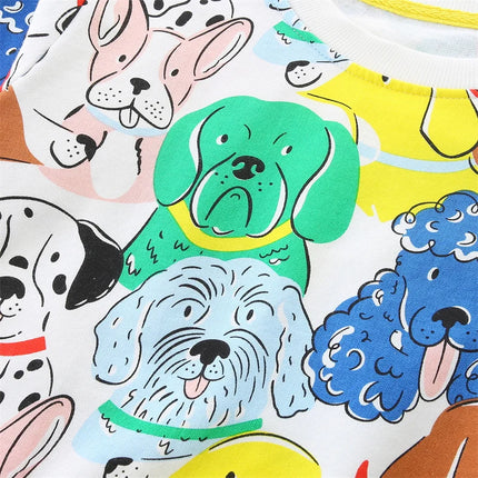 Jumping Meters 2-7T Dogs Print Boys Girls Sweatshirts Autumn Spring Kids Clothes Hot Selling Sport Baby Shirts Tops Animals