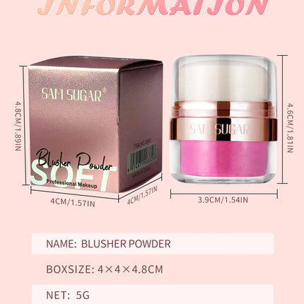 SAM SUGAR 6 color Air Cushion Blush  silky smooth matte eye shadow with an Easy to use Puff for Mushroom Head Loose Powder