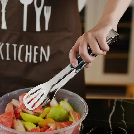 304 Stainless Steel Food Tongs Non-Slip Kitchen Clamp for Meat Salad Bread Barbecue Grill Buffet Cooking Tool Accessory
