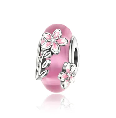 925 Silver Flowers Bouquet Rose Sunflower Blossom Petal Charms Beads Pendant Bracelet Necklace DIY Valentine's Day Gift Jewelry