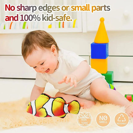 Electric Floppy Talking Fish for Baby Play Rechargeable Mimicking Toy Music Repeat Speaking LED Light Interactive Baby Toy Gift