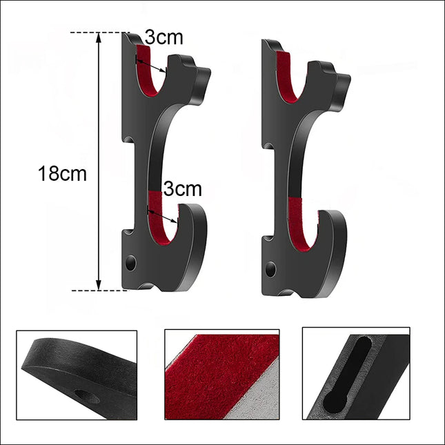 2-tier Wall Mount Wooden Sword Stand Holder Velvet Padded Adjustable Samurai Sword Hook for Tanto Katana Wakizashi Rapier Saber