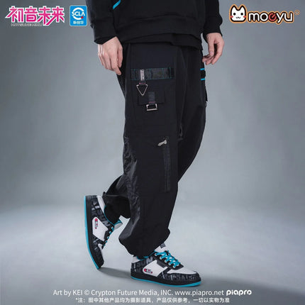 Moeyu Hatsune Miku Cosplay Men's Trousers Cargo Pants Anime Vocaloid Women Man Clothes Work Trousers Casual Costume