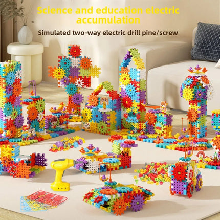 Hot 125-275 PCS Electric Screw Gear Building Blocks Electric Gears 3D Puzzle Model Building Kits Plastic Brick Blocks Edu