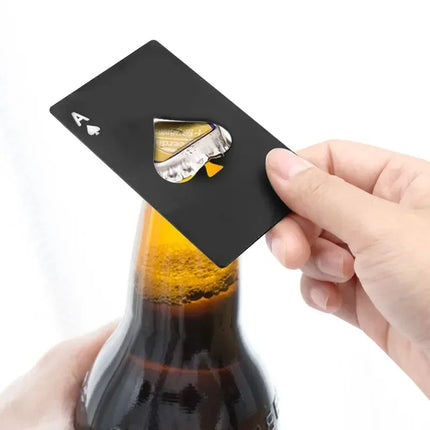 1/50pcs Credit Card Bottle Opener Pocket Stainless Steel Can Opener Bottle Picker Beer Wine Beer Opener Poker Black Peach A