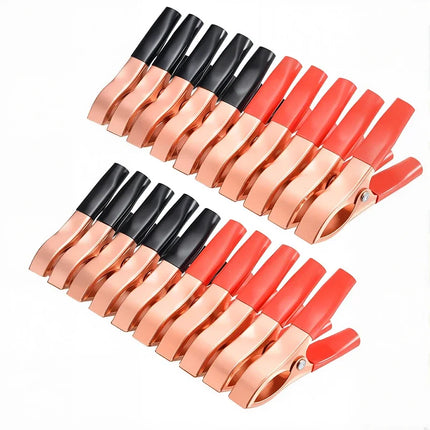Red & Black Car Battery Clip Cables Alligator Charger Voltage Testing Tool Accessory 10-20pcs 30A Crocodile Spring Clamp