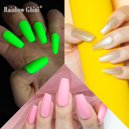 Rainbow Ghini 12pcs/set Gel Nail Polish HEMA TPO FREE Vernis Nail Gel Polish Autumn/Winter Style Supplies ins Style Nail Polish