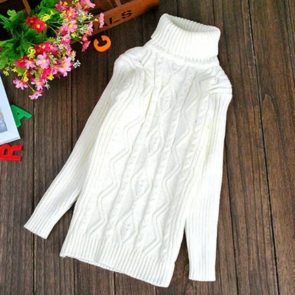 Kids' Turtleneck Sweater & Fleece Pullover Korean Winter Warm Base Layer for Boys and Girls Cozy Fashion Top