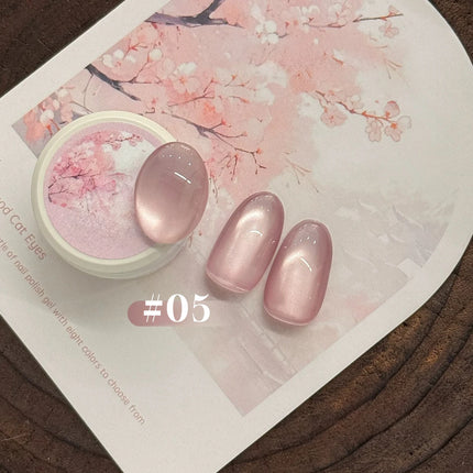 MIANEL 10ML 1PCS Lover's Cat Eye Gel Polish 2026 Sparkling Nude Pink Nail Art with Glass Bead And Golden Glow New Release