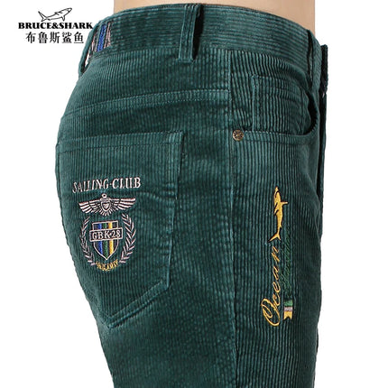 New Straight Men's Corduroy Trousers Luxury Brand Heavy Cotton Pants Men korea Style Stretching Cotton Winter Clothing Size 40