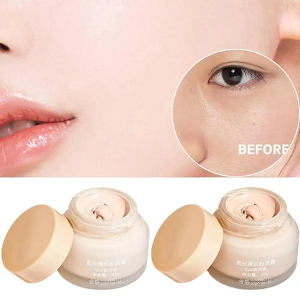 Soft Glow Foundation Cream Waterproof Sweat-Resistant Long-Lasting Makeup Concealing Moisturizing Liquid Foundation