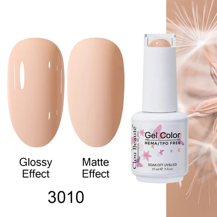 Clou Beaute 15ml HEMA TPO FREE Color Gel Nail Polish Nude Pink Red Green Collection Nail Gel Polish Glitter Soak Off UV LED Gel