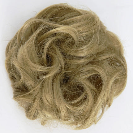 Azqueen Synthetic Messy Bun Chignon Donut Gary Brown Color Hair Bun Pad Elastic Hair Rope Rubber Band Hair Extensions