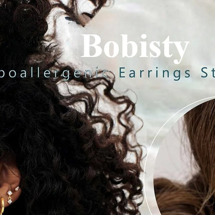 Bobisty 1pc Earrings Surgical Stainless Steel Earrings for Women Dainty Flat Back Earring Stud Hoop Cartilage for Sensitive Ears