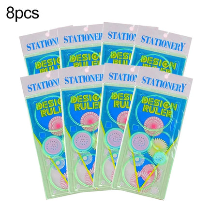 1/4/8PCS Children Painting Template Creative Gears Geometry Spirograph Drawing Stencils Set Art Crafts Kids Educational Toy TMZ