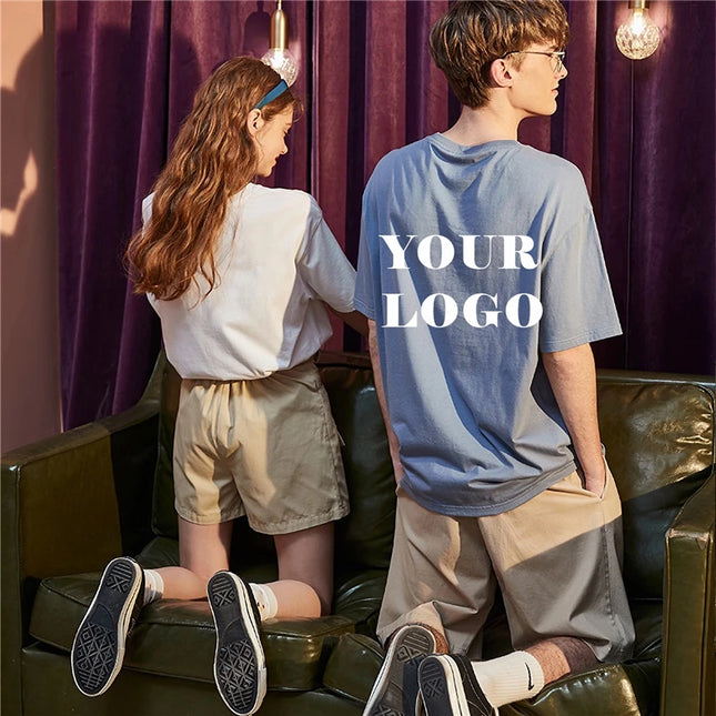 Customize 100% Cotton Men's T-Shirt Unisex Personalized Crewneck Top Tee Workwear Design Brand Logo Print Clothes Team Clothing