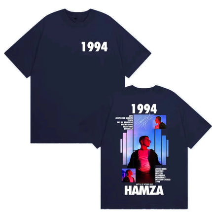 Rapper HAMZA 1994 Tour Album 2025 Graphic T Shirts Men Women Retro Fashion Cotton Short Sleeve T-shirt Hip Hop O-Neck Clothing