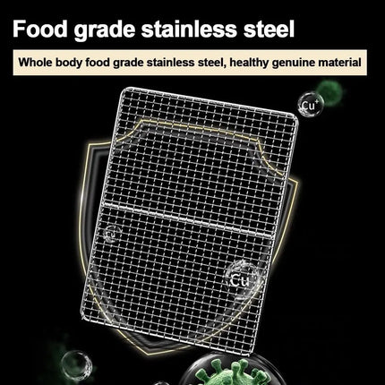 New Stainless Steel Grill Racks Reusable Nonstick Grill Net Square Roast Grate Net