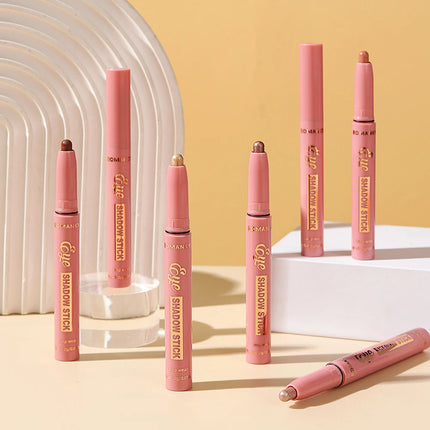 6Pcs Set Matte Effect Eyeshadow Stick   Natural and long-lasting Multi-purpose Shiny Metallic Matte Shimmer Highlighting Eyeline
