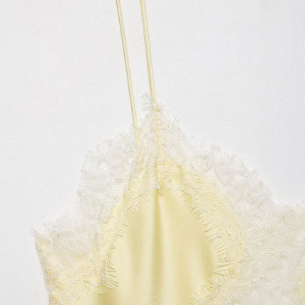 HH Sexy Women Asymmetrical Lace Slip Tops Summer Female Backless Sleeveless Off Shoulder Underwear Tanks Elegant Beach Camisole