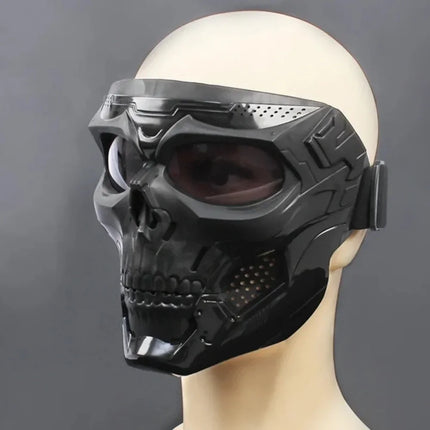 Cycling Colorful Goggles Motorcycle Skull Mask Riding Windproof Full Face Mask Paintball Game Tactical Protective Helmet Mask