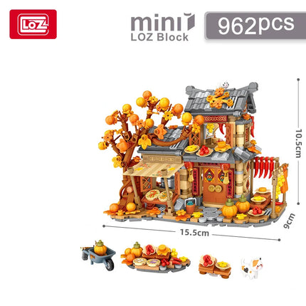 LOZ-1379 Sun Autumn House Building Blocks, Wooden house Education Model Assembly, children's building block toys, birthday gifts