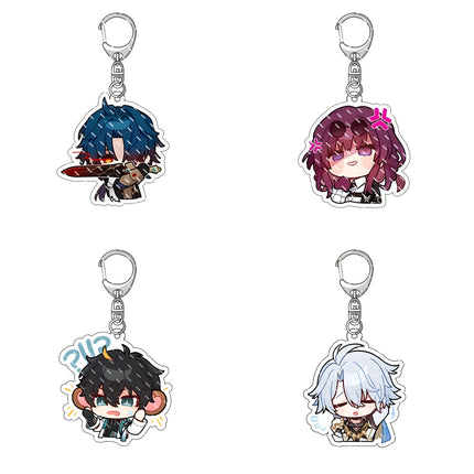 Honkai: Star Rail Anime Figure Acrylic Keychain Dan Heng Feixiao Firefly Model Plate 4pc/set Keyring Game Fans Gift