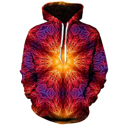 Harajuku Hoodie Stripe Heart 3d Print Hoodies Fashion Hooded Sweatshirts Men Women Daily Tracksuits Oversized Loose Clothes Coat