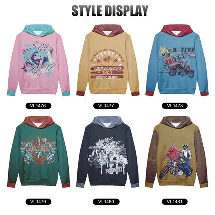 Custom Personal Design Men's Casual Breathable Hoodies Print Coats Fashion Women's Color Print Hoodie Outdoor Sweatshirt VL1476