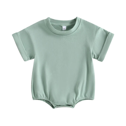 Newborn Baby Romper Summer Crewneck Romper Clothing Solid Casual Loose Jumpsuits Toddler Infant Boy Girl Cotton Playsuit