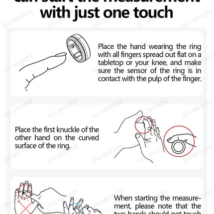 AI ECG Detection Smart Ring Blood Pressure,Heart Rate,Body Temperature Monitor,Waterproof Multiple Sport Track Men Women Rings