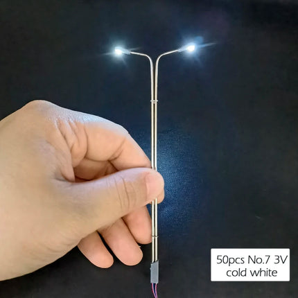 1/64 scale miniature metal street lamp model micro landscape street lighting sand table model light train railway layout 12.5cm
