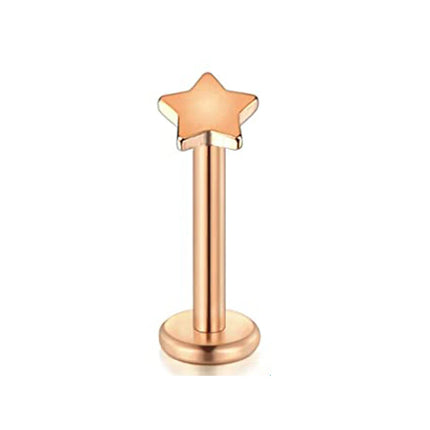 1PC Steel Inernally Thread Labret Stud Rings Piercing Star Heart Shape Ear Cartilage Tragus Orelha Stud Helix Piercing Jewelry