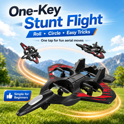 ZNLYRION YL87 EPP Foam Fighter RC Plane Fixed Altitude Hover LED Light 360 Stunt Roll Impact Resistant Kids Toy Drone