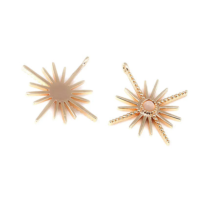 18K Gold Color Brass  Zircon Star Charms Pendants Jewelry Necklaces Earrings Bracelets Making Supplies Diy Findings Accessories