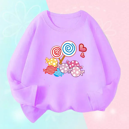 Kids T Shirt Floral Girl with Heart Bicycle Print Tops Girls Casual Cute Graphic Tee Shirt Long Sleeve Cartoon T-shirts