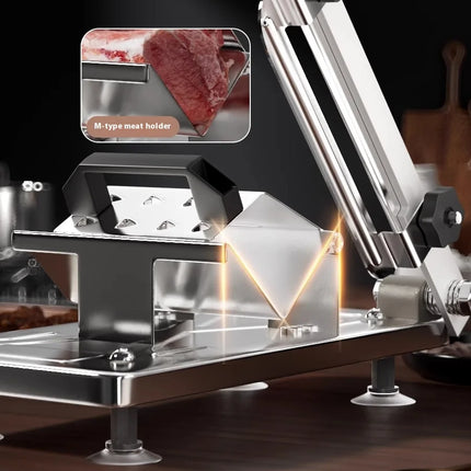 GIANXI Mutton Roll Slicer Machine Stainless Steel Meat Slicer Beef Thin Slice Frozen Meat Household Barbecue Hot Pot Cooking